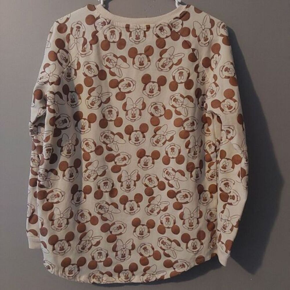 Disney Mickey & Minnie Mouse All Over Graphic CrewNeck Pullover Sweatshirt 15-17 - Picture 8 of 8